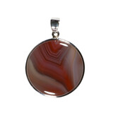 Zilveren hanger agaat (Botswana) | rond 3,0 cm (1)