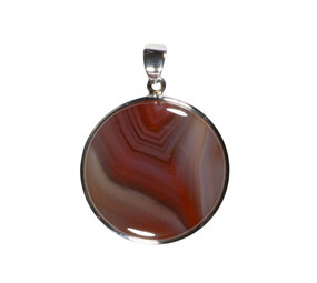 Zilveren hanger agaat (Botswana) | rond 3,0 cm (1) Zilveren hanger agaat (Botswana) | rond 3,0 cm (1)