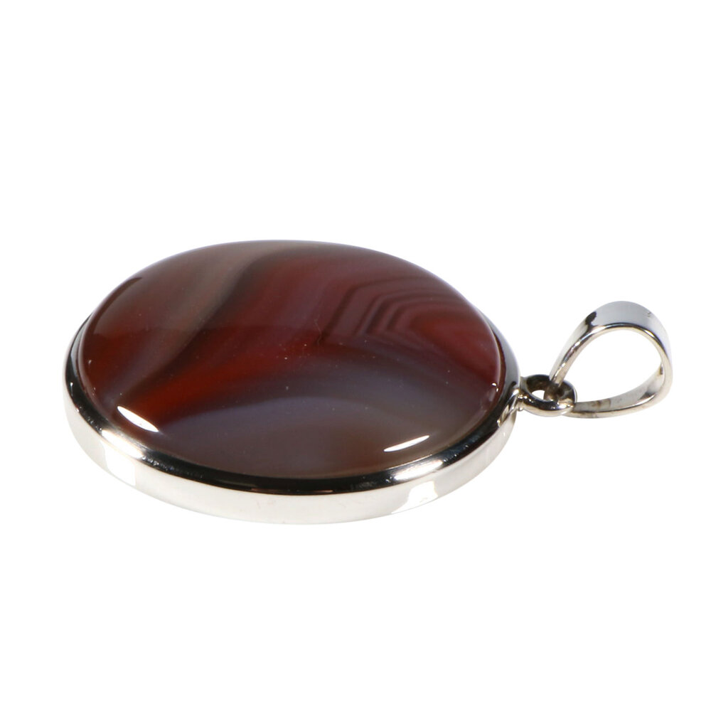 Zilveren hanger agaat (Botswana) | rond 3,0 cm (1) Zilveren hanger agaat (Botswana) | rond 3,0 cm (1)