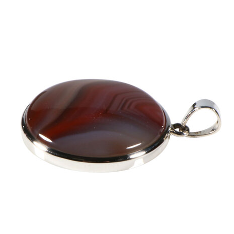 Zilveren hanger agaat (Botswana) | rond 3,0 cm (1) Zilveren hanger agaat (Botswana) | rond 3,0 cm (1)