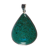 Zilveren hanger chrysocolla | druppel 4,1 x 3,3 cm Zilveren hanger chrysocolla | druppel 4,1 x 3,3 cm