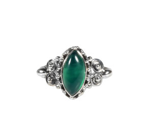 Zilveren ring onyx (groen) maat 18 | markies spiralen Zilveren ring onyx (groen) maat 18 | markies spiralen
