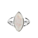 Zilveren ring maansteen (regenboog) maat 19 1/2 | markies facet 1,6 x 0,8 cm Zilveren ring maansteen (regenboog) maat 19 1/2 | markies facet 1,6 x 0,8 cm