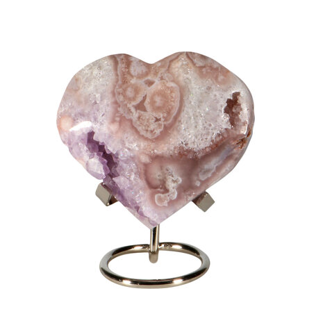 Amethist (roze) hart op standaard 9 x 8,5 x 4 cm | 443 gram Amethist (roze) hart op standaard 9 x 8,5 x 4 cm | 443 gram