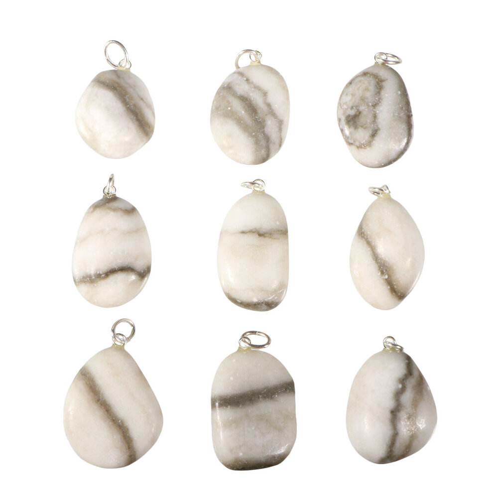 Anhydriet hanger met zilveren oogje Anhydriet hanger met zilveren oogje