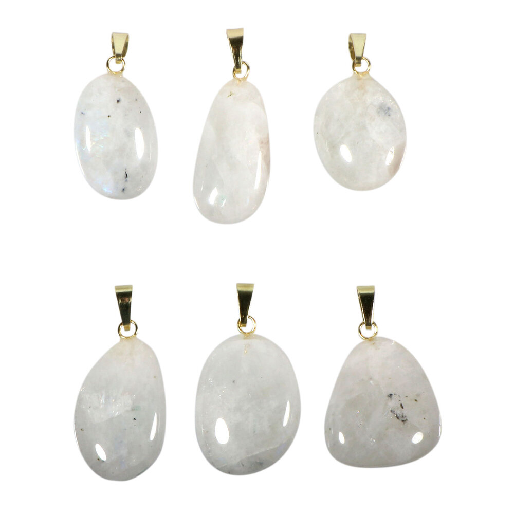 Maansteen (regenboog) hanger met 14k gouden oogje Maansteen (regenboog) hanger met 14k gouden oogje