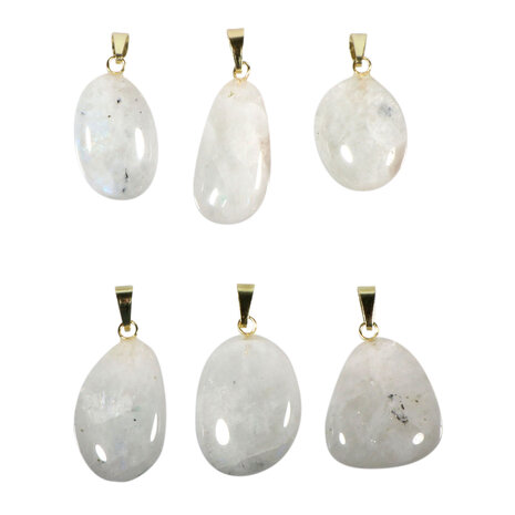 Maansteen (regenboog) hanger met 14k gouden oogje Maansteen (regenboog) hanger met 14k gouden oogje