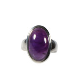 Zilveren ring amethist maat 18 | ovaal 2 x 1,2 cm Zilveren ring amethist maat 18 | ovaal 2 x 1,2 cm