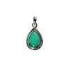 Zilveren hanger onyx (groen) | druppel ribbelrand 1,2 x 0,8 cm Zilveren hanger onyx (groen) | druppel ribbelrand 1,2 x 0,8 cm