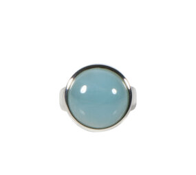 Zilveren ring aquamarijn maat 18 | rond 1,6 cm Zilveren ring aquamarijn maat 18 | rond 1,6 cm