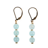 Gold filled oorbellen aquamarijn | 3 bolletjes Gold filled oorbellen aquamarijn | 3 bolletjes