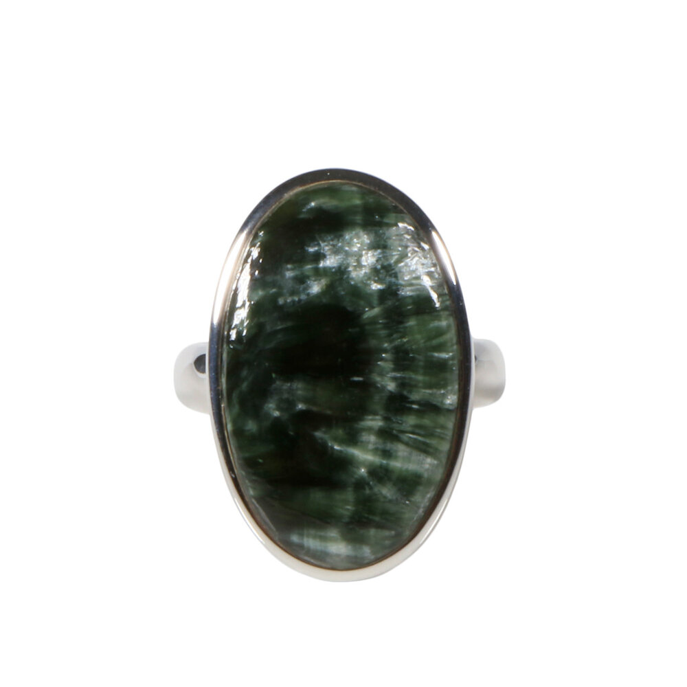 Zilveren ring serafiniet maat 18 (verstelbaar) | ovaal 2,5 x 1,6 cm Zilveren ring serafiniet maat 18 (verstelbaar) | ovaal 2,5 x 1,6 cm