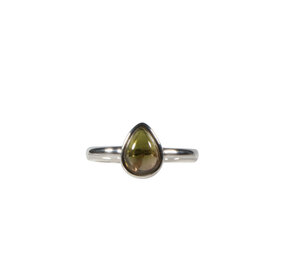 Zilveren ring toermalijn (geel/groen) maat 17 | druppel 8 x 6 mm Zilveren ring toermalijn (geel/groen) maat 17 | druppel 8 x 6 mm