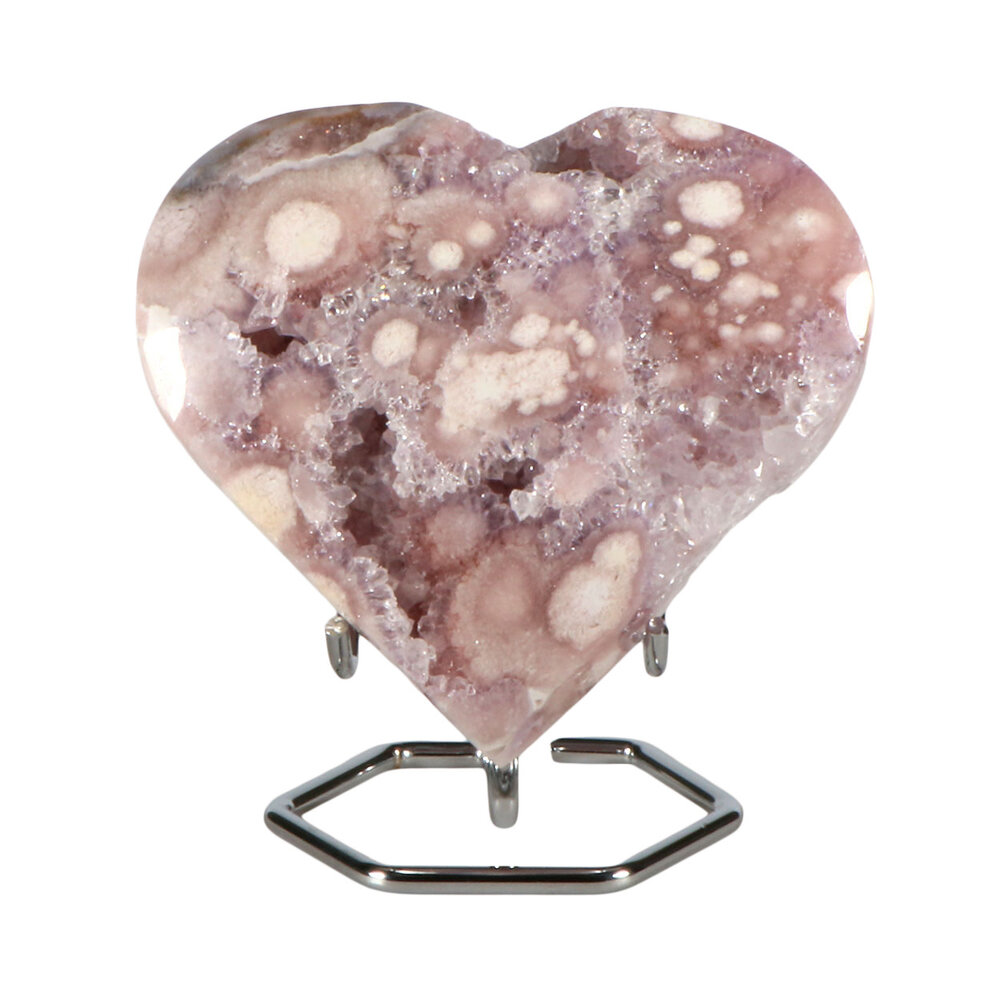 Amethist (roze) hart op standaard 12 x 11 x 4 cm | 675 gram Amethist (roze) hart op standaard 12 x 11 x 4 cm | 675 gram