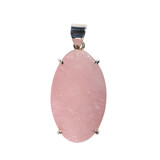 Zilveren hanger rozenkwarts | ovaal ruw 3,5 x 2,1 cm (1) Zilveren hanger rozenkwarts | ovaal ruw 3,5 x 2,1 cm (1)