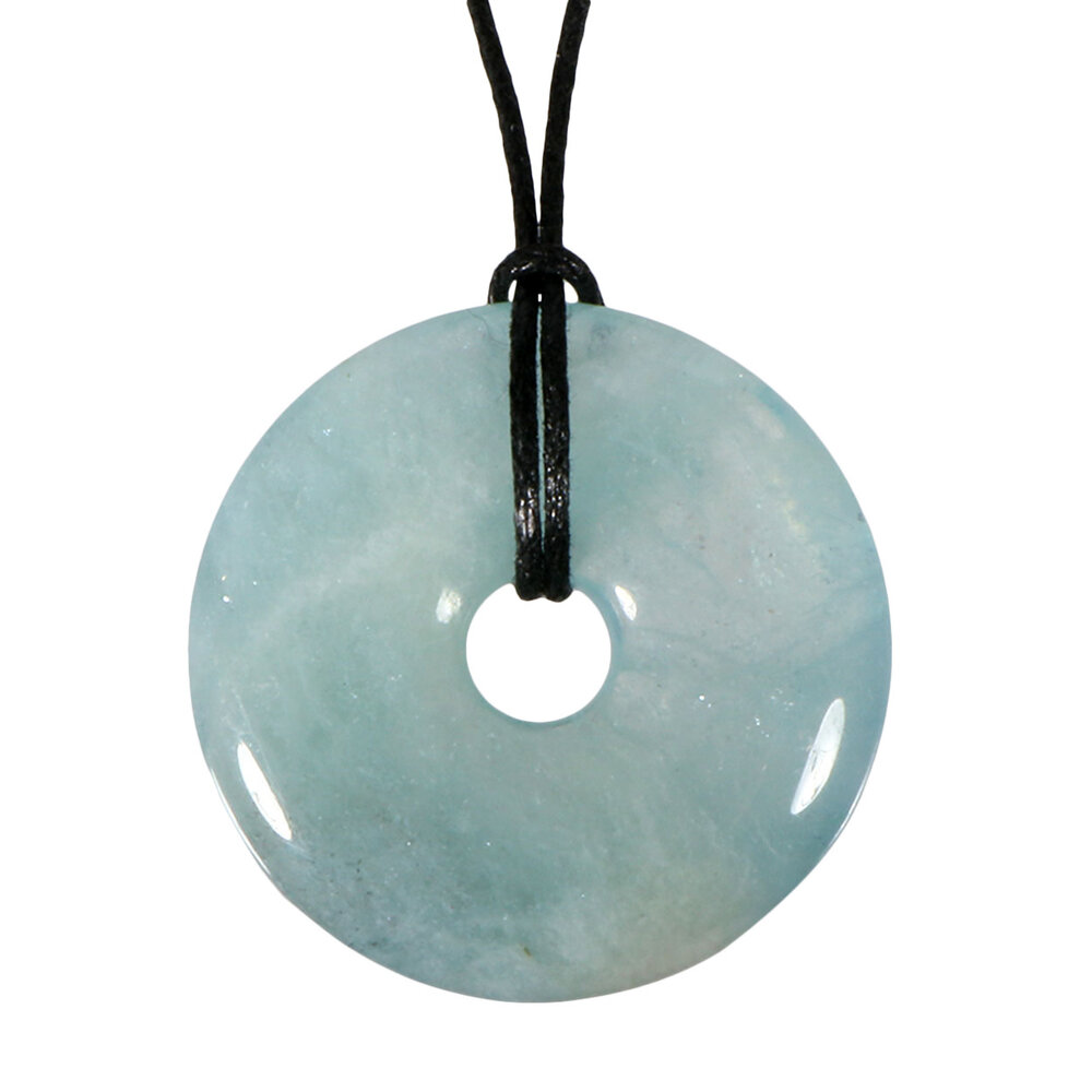 Aquamarijn hanger donut 2,9 - 3,5 cm Aquamarijn hanger donut 2,9 - 3,5 cm