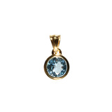 Gold filled hanger topaas (blauw) | rond facet 10 mm Gold filled hanger topaas (blauw) | rond facet 10 mm