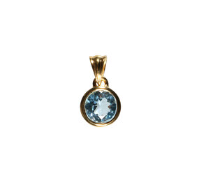 Gold filled hanger topaas (blauw) | rond facet 10 mm Gold filled hanger topaas (blauw) | rond facet 10 mm