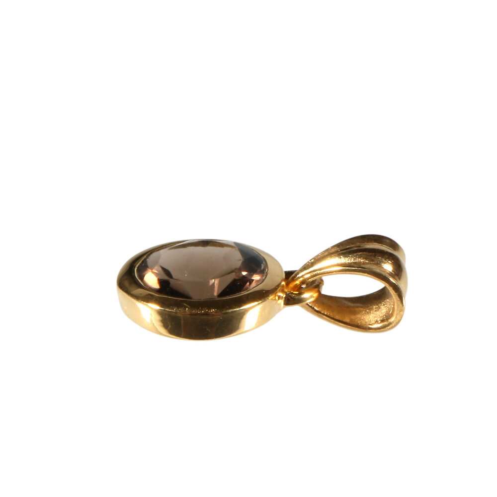 Gold filled hanger rookkwarts | rond facet 10 mm