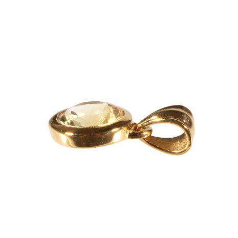 Gold filled hanger citrien | rond facet 10 mm