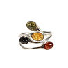 Zilveren ring barnsteen maat 18 | 4 ovale stenen Zilveren ring barnsteen maat 18 | 4 ovale stenen