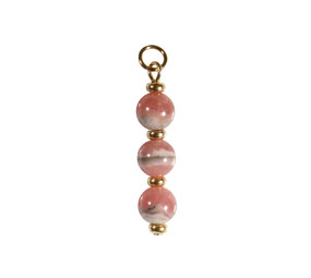 Gold filled hanger rhodochrosiet | 3 bolletjes Gold filled hanger rhodochrosiet | 3 bolletjes