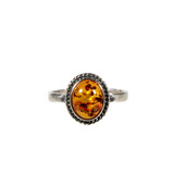 Zilveren ring barnsteen maat 18 | ovaal ribbelrand 10 x 8 mm Zilveren ring barnsteen maat 18 | ovaal ribbelrand 10 x 8 mm