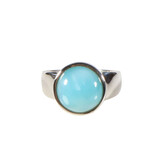 Zilveren ring larimar maat 17 1/2 | rond 1,2 cm