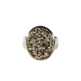 Zilveren ring pyriet maat 18 | ruw 1,8 x 1,5 cm Zilveren ring pyriet maat 18 | ruw 1,8 x 1,5 cm