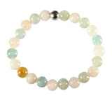 Aquamarijn, beryl en morganiet armband 18 cm | 8 mm kralen