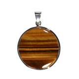 Zilveren hanger tijgeroog | rond 3,1 cm Zilveren hanger tijgeroog | rond 3,1 cm
