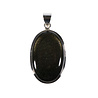 Zilveren hanger goud obsidiaan | ovaal 3,1 x 2 cm Zilveren hanger goud obsidiaan | ovaal 3,1 x 2 cm