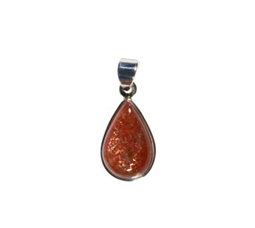 Zilveren hanger zonnesteen | druppel 1,9 x 1,2 cm Zilveren hanger zonnesteen | druppel 1,9 x 1,2 cm