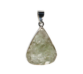 Zilveren hanger apofylliet (groen) | druppel ruw 2,9 x 2,5 cm Zilveren hanger apofylliet (groen) | druppel ruw 2,9 x 2,5 cm