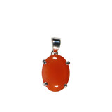 Zilveren hanger carneool | ovaal facet gezet 2 x 1,5 cm Zilveren hanger carneool | ovaal facet gezet 2 x 1,5 cm