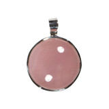 Zilveren hanger rozenkwarts | rond 2,9 cm Zilveren hanger rozenkwarts | rond 2,9 cm