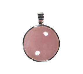 Zilveren hanger rozenkwarts | rond 2,9 cm Zilveren hanger rozenkwarts | rond 2,9 cm