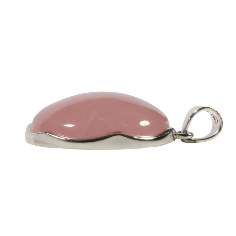 Zilveren hanger rozenkwarts | rond 2,9 cm Zilveren hanger rozenkwarts | rond 2,9 cm