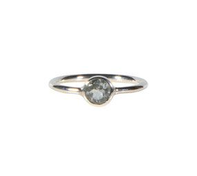 Zilveren ring aquamarijn maat 18 | rond facet 6 mm Zilveren ring aquamarijn maat 18 | rond facet 6 mm