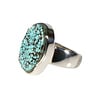 Zilveren ring turkoois (Tibetaans) maat 17 | ovaal 1,8 x 1,2 cm