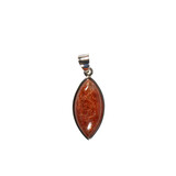 Zilveren hanger zonnesteen | markies 2,0 x 1,3 cm Zilveren hanger zonnesteen | markies 2,0 x 1,3 cm