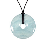 Aquamarijn (blauw) hanger donut 3,8 - 4,2 cm Aquamarijn (blauw) hanger donut 3,8 - 4,2 cm