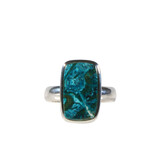 Zilveren ring chrysocolla maat 18 1/2 (verstelbaar)| rechthoek 1,7 x 1,1 cm Zilveren ring chrysocolla maat 18 1/2 (verstelbaar)| rechthoek 1,7 x 1,1 cm