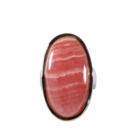 Zilveren ring rhodochrosiet maat 17 1/2 | ovaal 2,8 x 1,5 cm Zilveren ring rhodochrosiet maat 17 1/2 | ovaal 2,8 x 1,5 cm