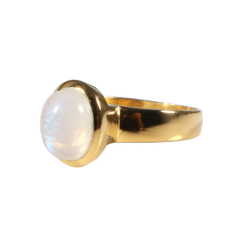 Gold filled ring maansteen (regenboog) maat 18 1/2 | ovaal 10 x 8 mm