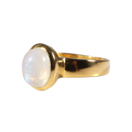 Gold filled ring maansteen (regenboog) maat 18 1/2 | ovaal 10 x 8 mm