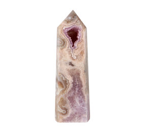 Amethist (roze) met mosagaat (roze/rood) punt geslepen 17 x 5,5 x 4,5 cm | 701 gram Amethist (roze) met mosagaat (roze/rood) punt geslepen 17 x 5,5 x 4,5 cm | 701 gram