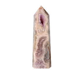 Amethist (roze) met mosagaat (roze/rood) punt geslepen 18 x 5,5 x 4,5 cm | 705 gram Amethist (roze) met mosagaat (roze/rood) punt geslepen 18 x 5,5 x 4,5 cm | 705 gram