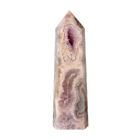 Amethist (roze) met mosagaat (roze/rood) punt geslepen 18 x 5,5 x 4,5 cm | 705 gram Amethist (roze) met mosagaat (roze/rood) punt geslepen 18 x 5,5 x 4,5 cm | 705 gram