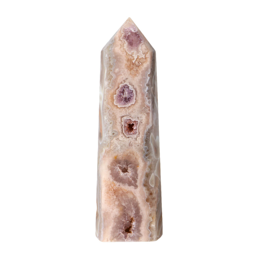 Amethist (roze) met mosagaat (roze/rood) punt geslepen 18 x 5,5 x 4,5 cm | 705 gram Amethist (roze) met mosagaat (roze/rood) punt geslepen 18 x 5,5 x 4,5 cm | 705 gram